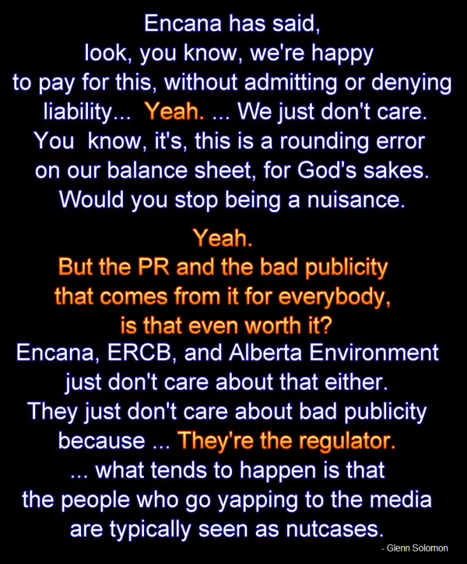 Glenn Solomon discusses EnCana, Alberta and the ERCB