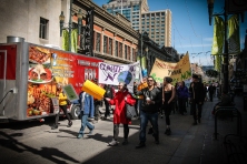 Calgary climate march on Stephen Avenue April 26-2015