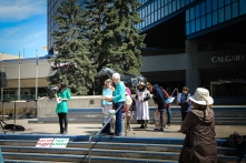 Speakers before the Climate Action March - Calgary April 26 - 2015
