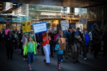 children in Calgary leading the climate action march. April 26-2015