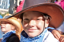 a boy at the stampede parade - I don't trust the police